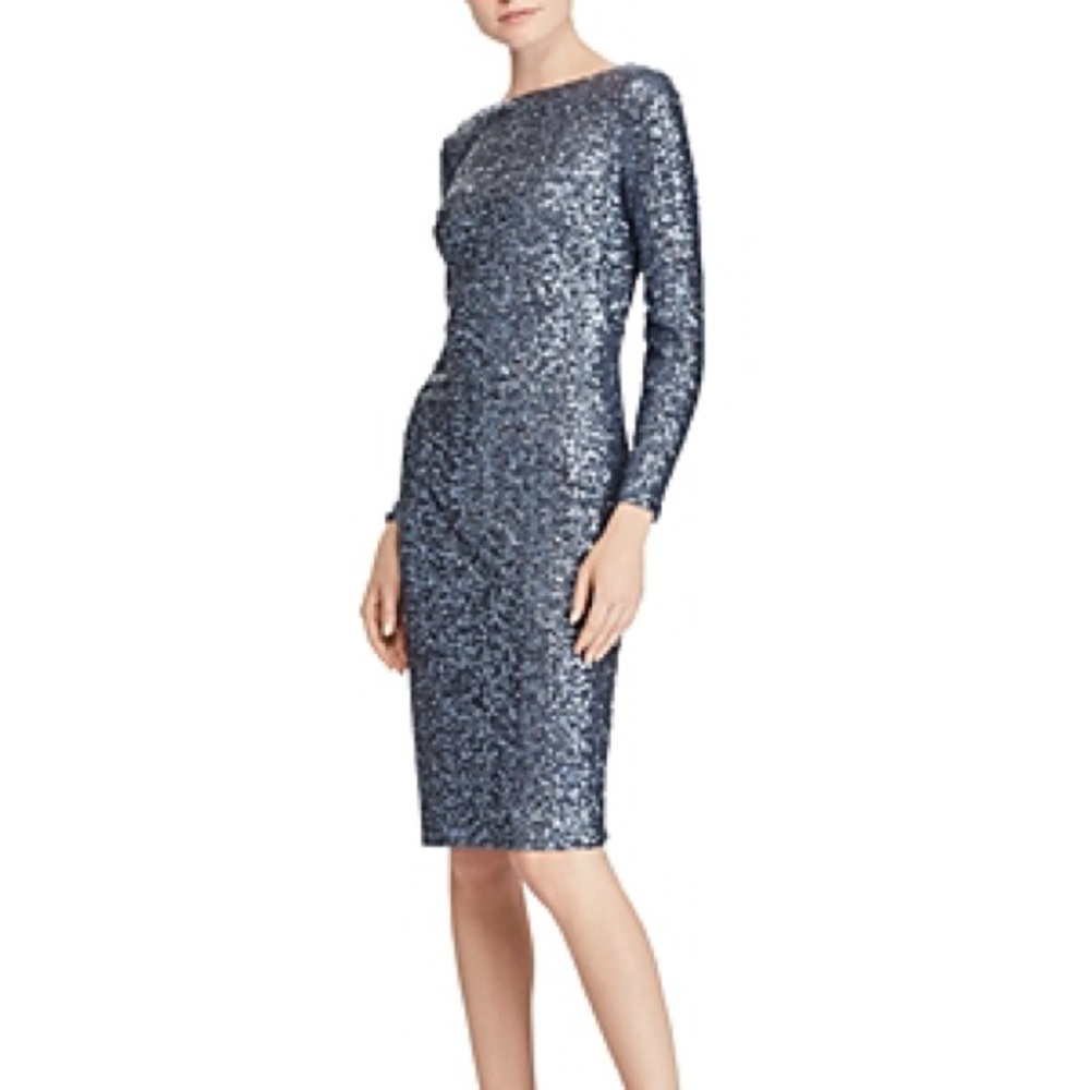 Ralph Lauren LAUREN beaded cocktail dress